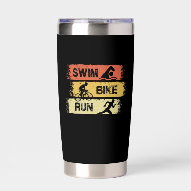 Triathlon - Swim Bike Run Insulated Tumbler (Front)