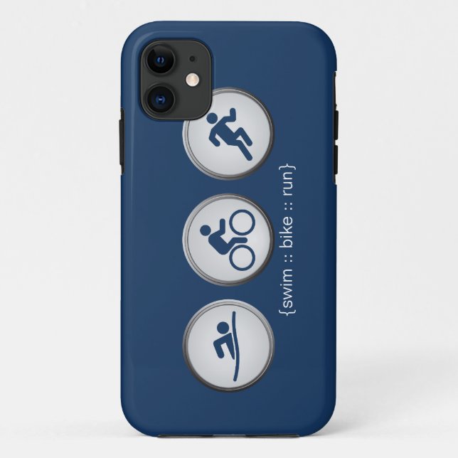 Triathlon Swim-Bike-Run iPhone 5 Case (navy) (Back)