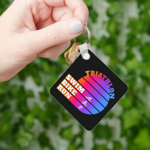 Triathlon Swim,bike ,run Keychain