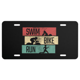 Triathlon - Swim Bike Run License Plate