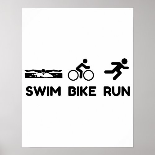 Triathlon Swim Bike Run Poster
