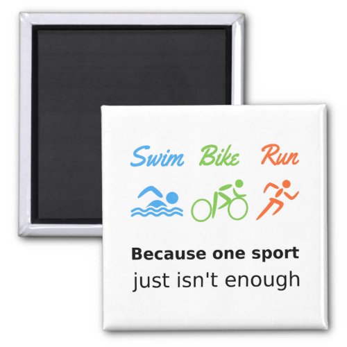 Triathlon swim bike run quote sports magnet