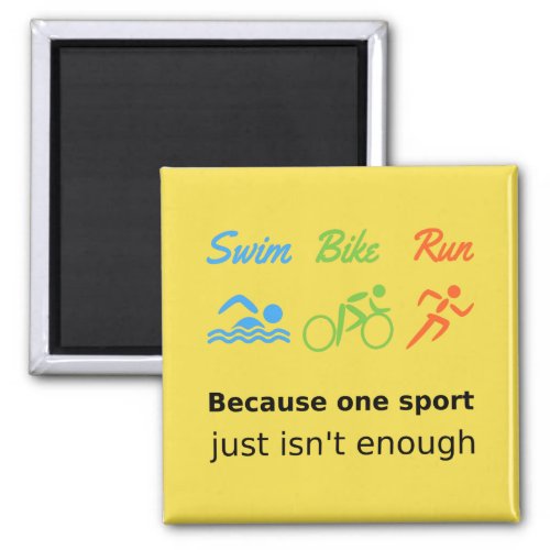 Triathlon swim bike run quote sports magnet