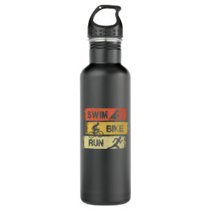 Triathlon - Swim Bike Run Stainless Steel Water Bottle