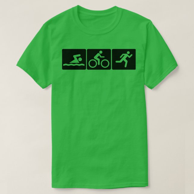 Triathlon Swim Bike Run Sticker T-Shirt (Design Front)