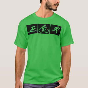 Triathlon Swim Bike Run Sticker T-Shirt