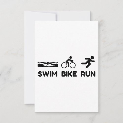 Triathlon Swim Bike Run Thank You Card