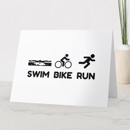 Triathlon Swim Bike Run Thank You Card