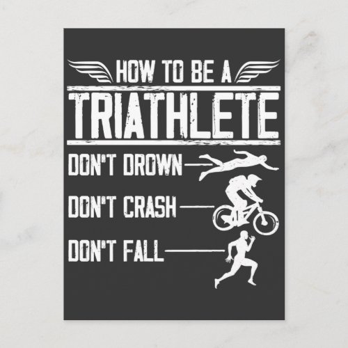 Triathlon Swim Bike Run Triathlete Sportsman Postcard