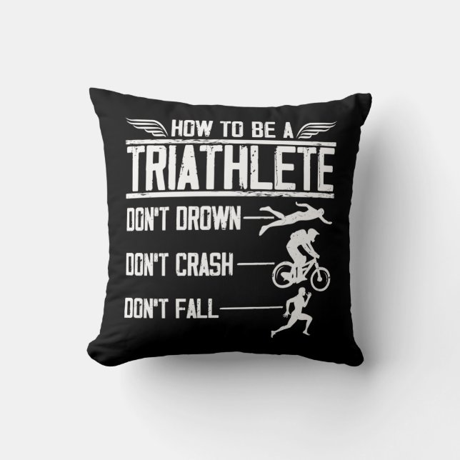 Triathlon Swim Bike Run Triathlete Sportsman Throw Pillow (Front)