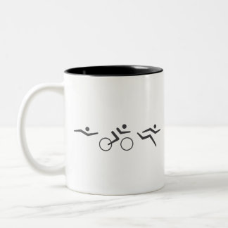 Triathlon swim bike run Two-Tone coffee mug