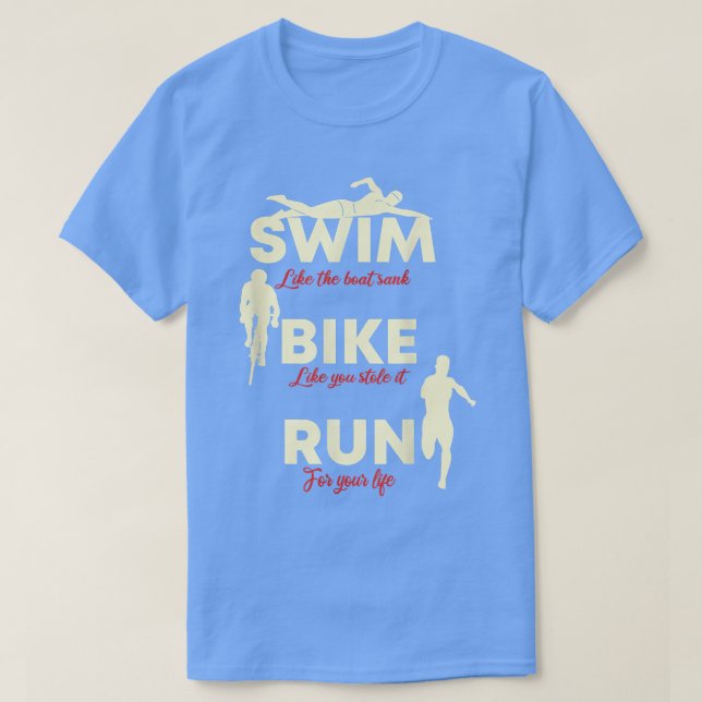 Triathlon Swimming Cycling Running 1369 T-Shirt (Design Front)