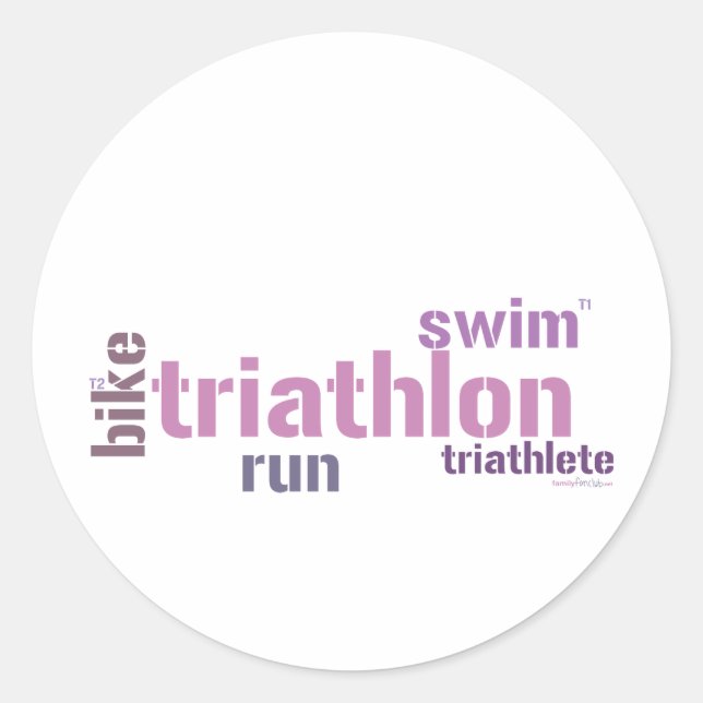Triathlon Text Classic Round Sticker (Front)