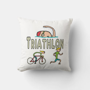 Triathlon Throw Pillow