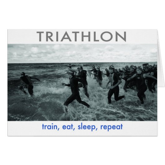 Triathlon - train, eat, sleep, repeat cards (Front Horizontal)