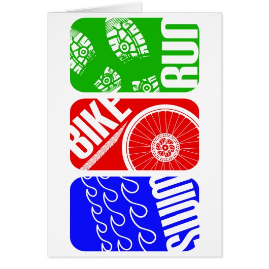 Triathlon TRI Color Blocks Cards (Front)