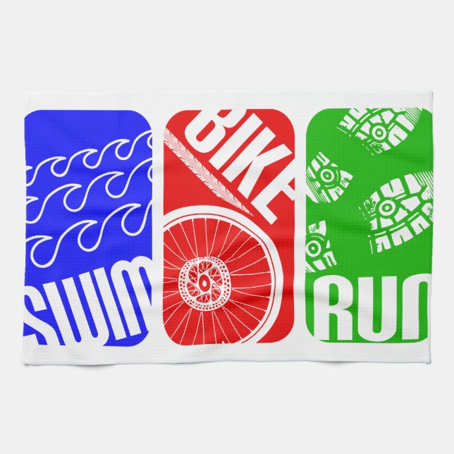 Triathlon TRI Color Blocks Kitchen Towel (Horizontal)