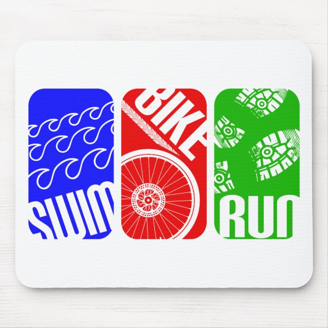 Triathlon TRI Color Blocks Mouse Pad (Front)