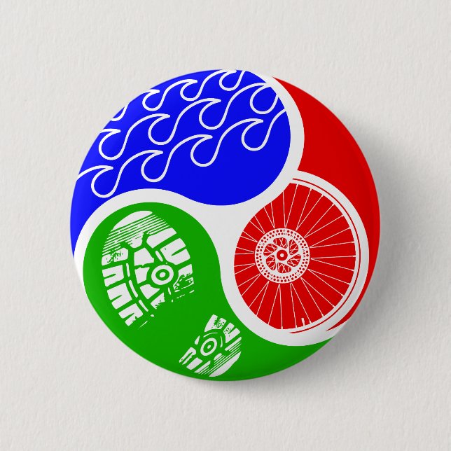 Triathlon TRI Yin Yang Button (Front)