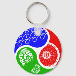 Triathlon TRI Yin Yang Keychain