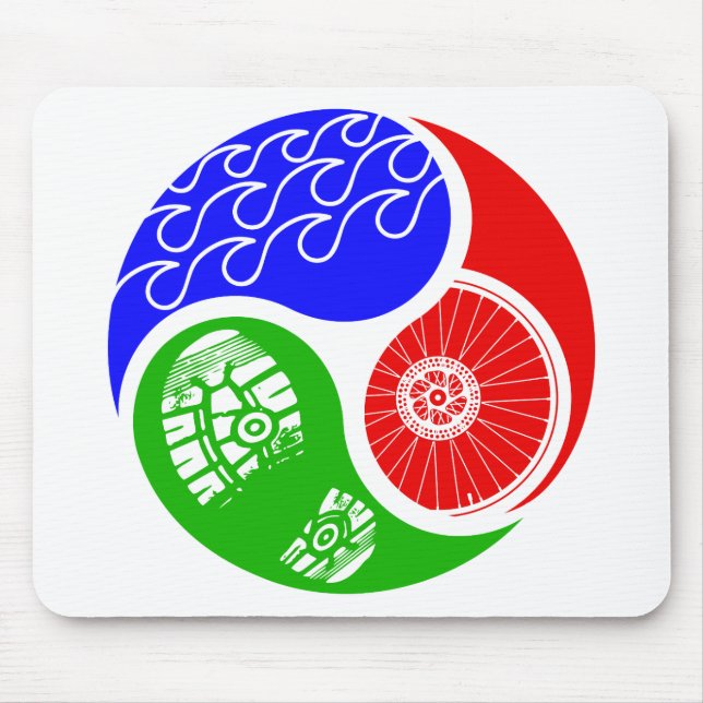 Triathlon TRI Yin Yang Mouse Pad (Front)