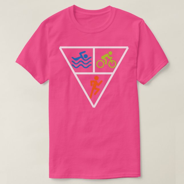 Triathlon Triangle Swim Bike Run Triathlete Sticke T-Shirt (Design Front)