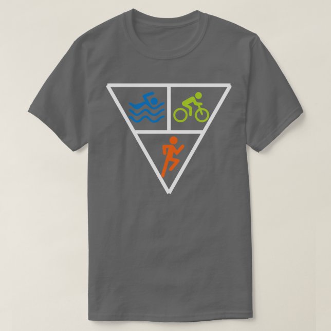 Triathlon Triangle Swim Bike Run Triathlete Sticke T-Shirt (Design Front)