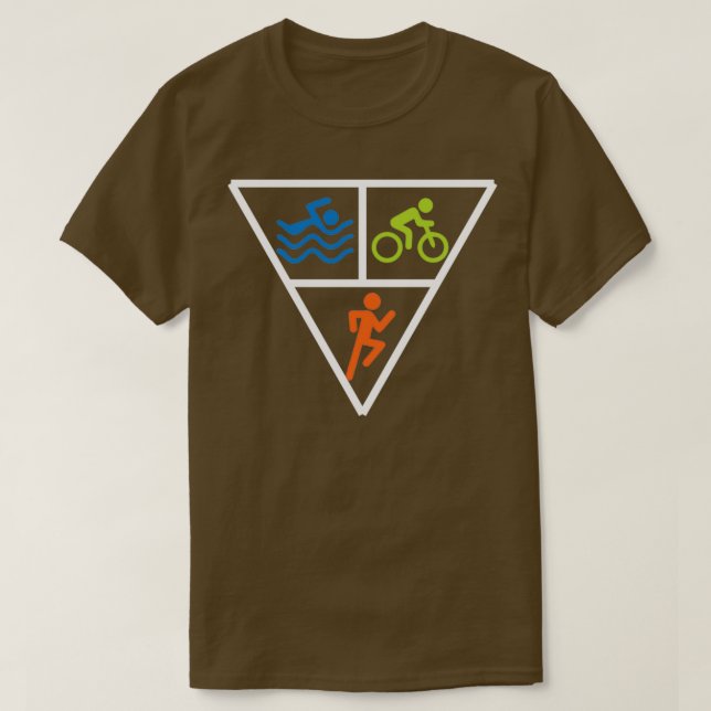 Triathlon Triangle Swim Bike Run Triathlete T-Shirt (Design Front)
