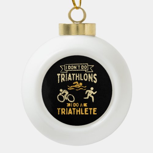 Triathlon Triathlete   Ceramic Ball Christmas Ornament