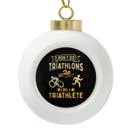 Triathlon Triathlete   Ceramic Ball Christmas Ornament