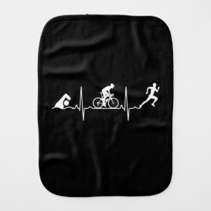 Triathlon - Triathlon Heartbeat Baby Burp Cloth