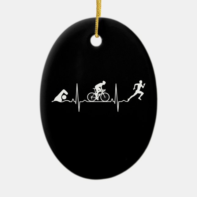 Triathlon - Triathlon Heartbeat  Ceramic Ornament (Front)