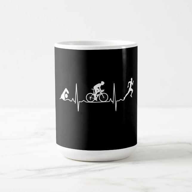 Triathlon - Triathlon Heartbeat Coffee Mug (Center)