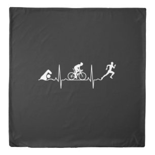 Triathlon - Triathlon Heartbeat Duvet Cover