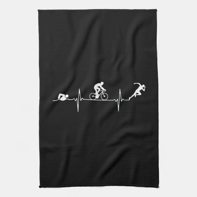 Triathlon - Triathlon Heartbeat Kitchen Towel (Vertical)