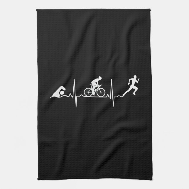 Triathlon - Triathlon Heartbeat Kitchen Towel (Vertical)