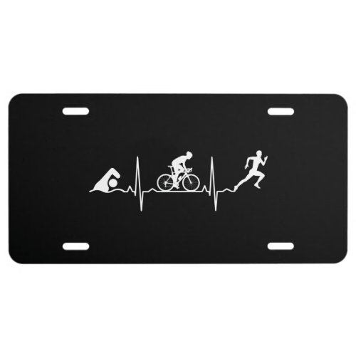 Triathlon _ Triathlon Heartbeat License Plate