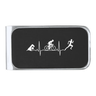 Triathlon - Triathlon Heartbeat Silver Finish Money Clip