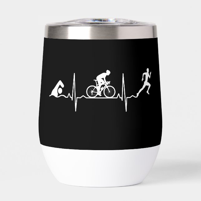 Triathlon - Triathlon Heartbeat Thermal Wine Tumbler (Front)
