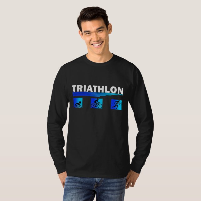 Triathlon Triumph: Navigating the Swim, Bike, Run  T-Shirt (Front Full)