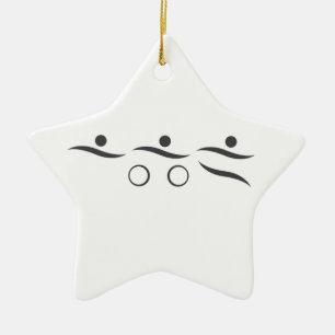 Triathlon unique gift ceramic ornament