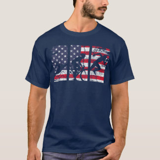 Triathlon USA Flagriathlete Athlete Sports Swim Ru T-Shirt