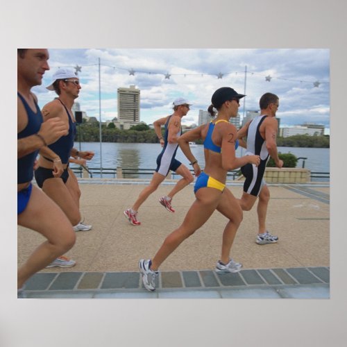 Triathloners Running 4 Poster