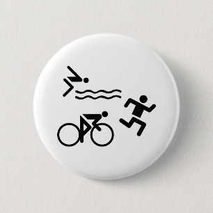 Triatholon - running swimming cycling pinback button