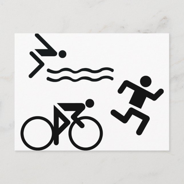 Triatholon - running swimming cycling postcard (Front)