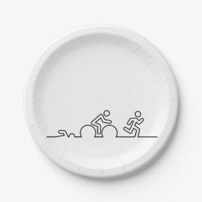Triatlon. Swimming, cycling and running. Paper Plates