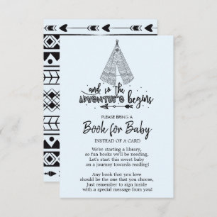 Tribal Adventure Boys Baby Shower Book for Baby Invitation
