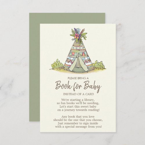 Tribal Adventure Neutral Baby Shower Book for Baby Invitation
