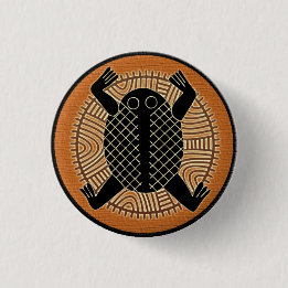 Tribal Africa button mascot turtle