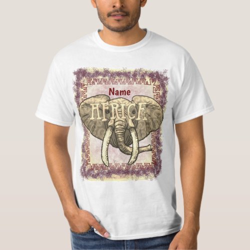 Tribal Africa Elephant custom name t_shirt